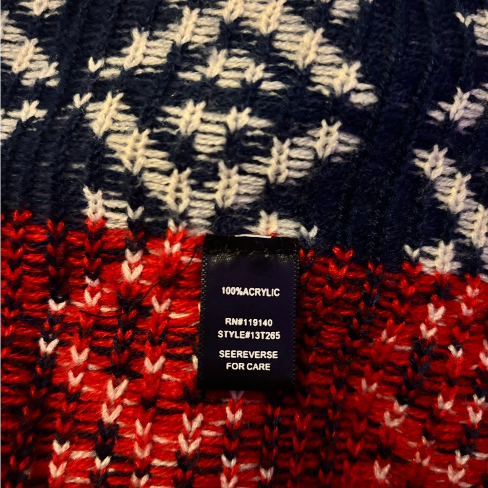 Double Zero Geometric Open Front Sweater - Red and Blue - Picture 5 of 5